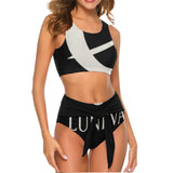 Ladies Cute Striped Bikini Two Piece Swimsuit Luvena