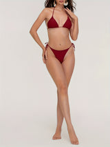 Burgundy triangle bikini set