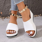 New White Sandals Summer New Style Women's Elegant White Thick-Soled Sports Sandals