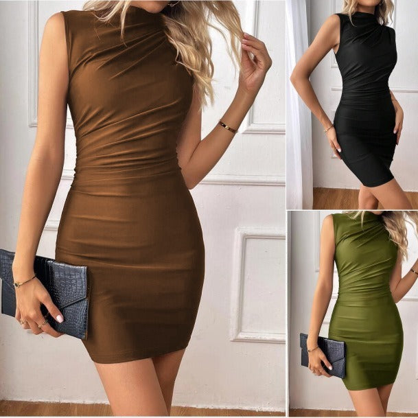 Sleeveless Vest Knitted High Elastic Sheath Dress