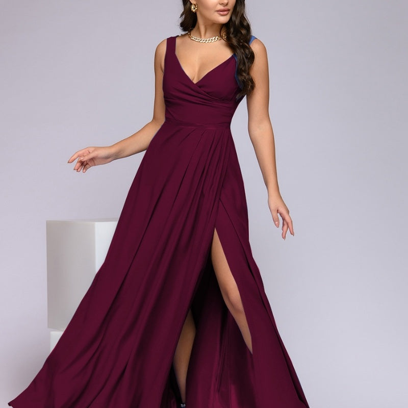Sleeveless Solid Formal Dress
