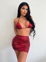 Halter Snake Pattern Bikini Set