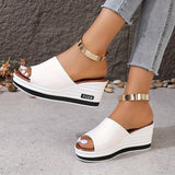 New White Sandals Summer New Style Women's Elegant White Thick-Soled Sports Sandals