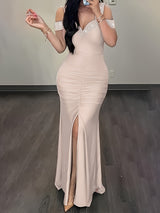 Elegant Strapless One-Shoulder Bridesmaid Dress