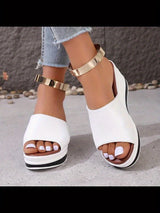 New White Sandals Summer New Style Women's Elegant White Thick-Soled Sports Sandals