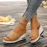 Fashion light sole wedge slippers casualhundred women's shoes goddess heightening