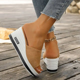 Fashion light sole wedge slippers casualhundred women's shoes goddess heightening