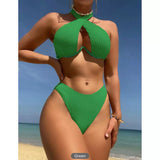 Hot Sale Underwire Sexy Backless Split Swimsuit Women Bikinis Backless Bikini Swimsuit