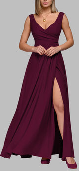 Sleeveless Solid Formal Dress