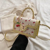 Sweet Cherry Square Chains Crossbody Bags for Woman Luxury Designer Brand New Female Black Green Yellow HandBag