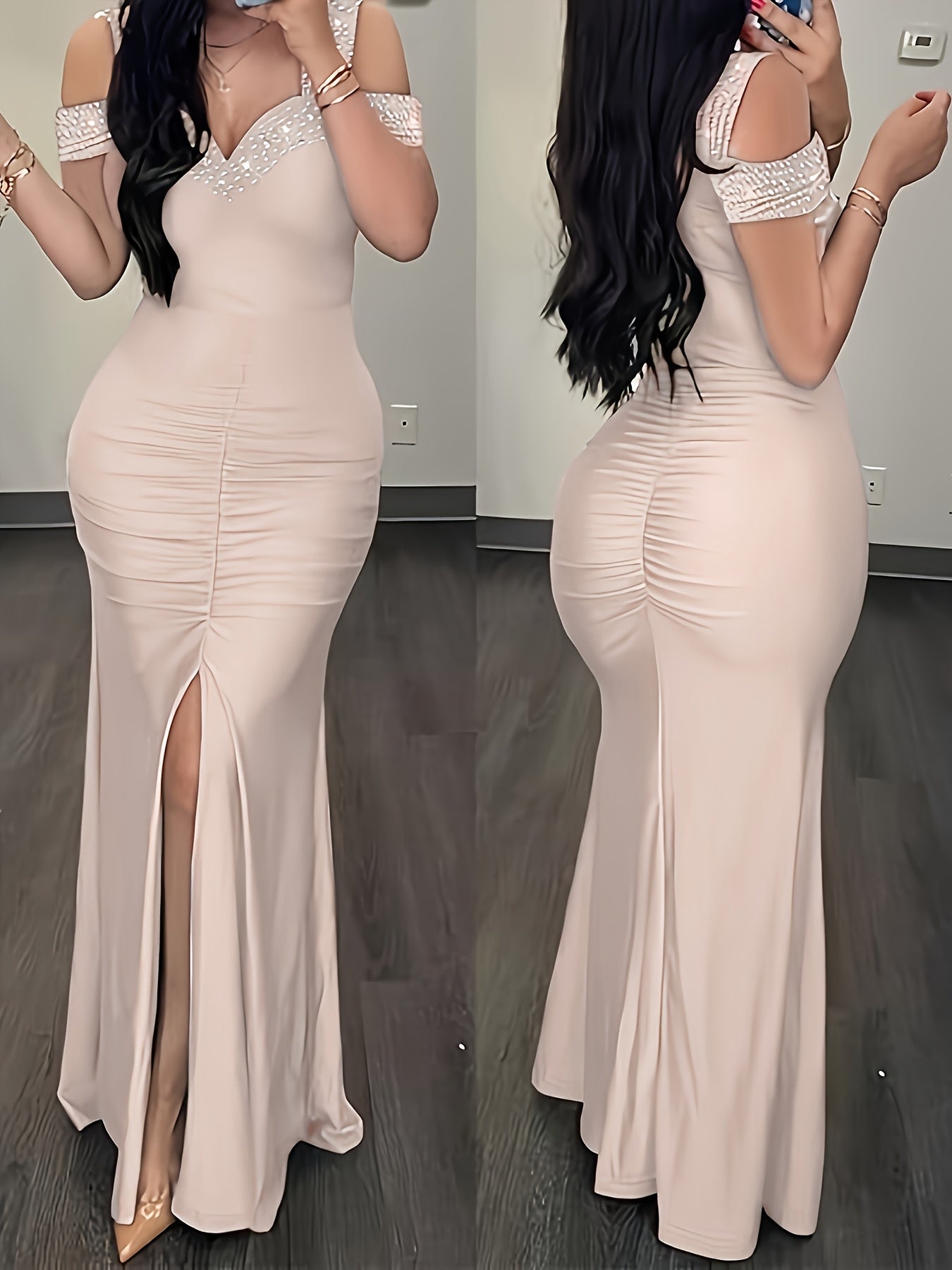 Elegant Strapless One-Shoulder Bridesmaid Dress