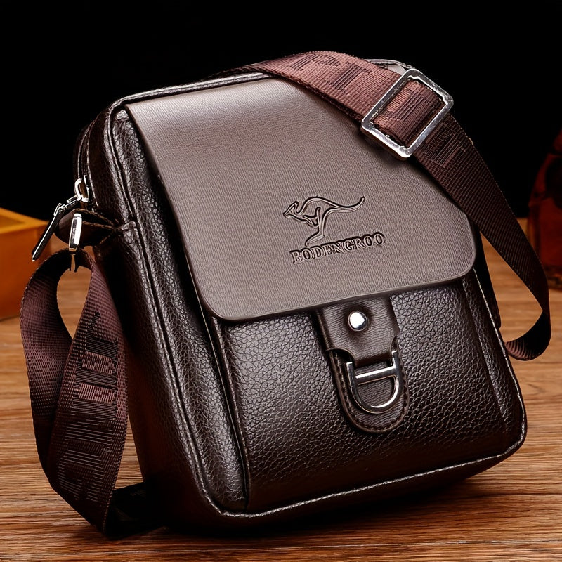 Microfiber Leather Shoulder Bag - Adjustable Strap, Casual Messenger Bag for Daily Use