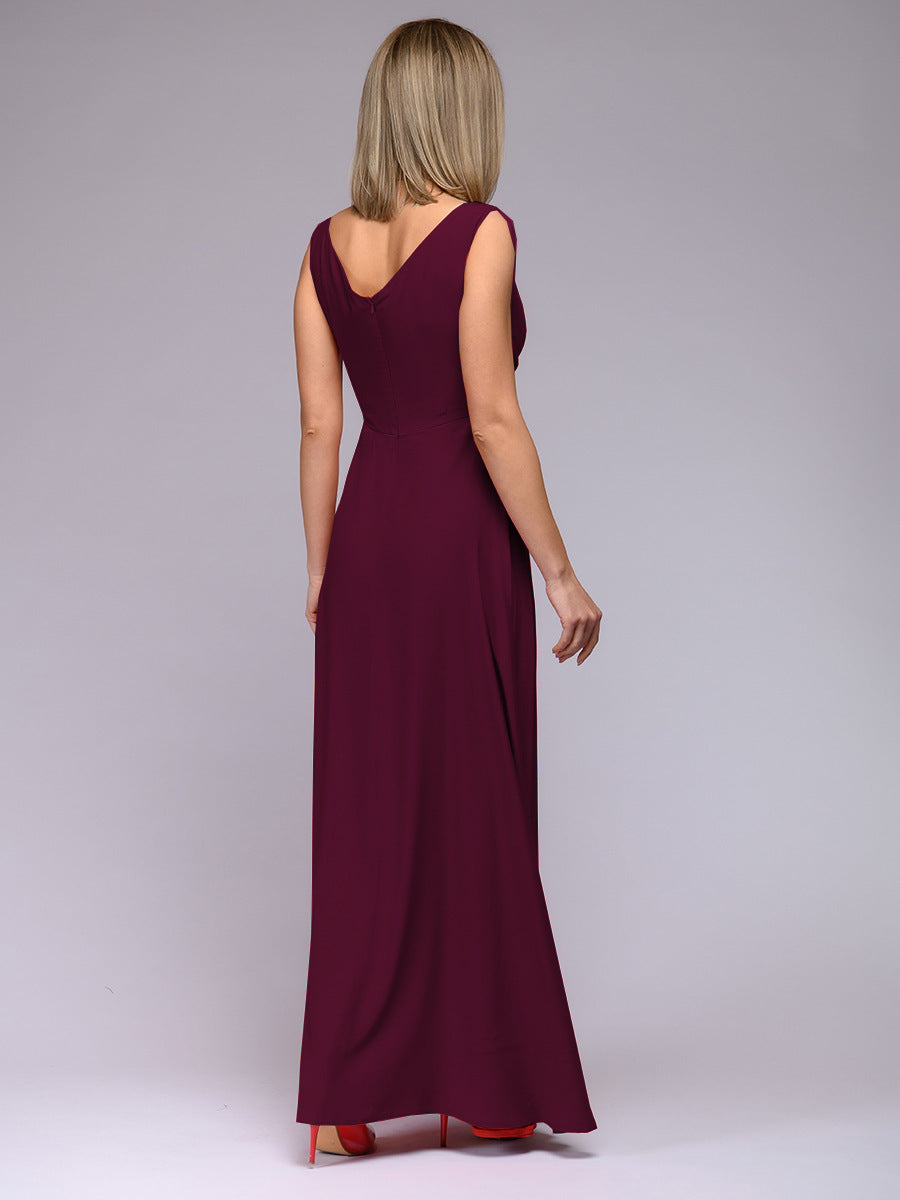 Sleeveless Solid Formal Dress
