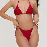 Burgundy triangle bikini set
