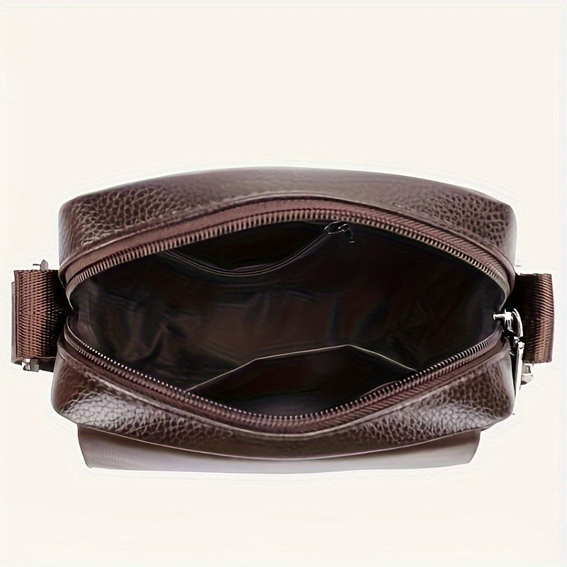 Microfiber Leather Shoulder Bag - Adjustable Strap, Casual Messenger Bag for Daily Use