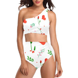 High Waisted One Shoulder Bikini Set