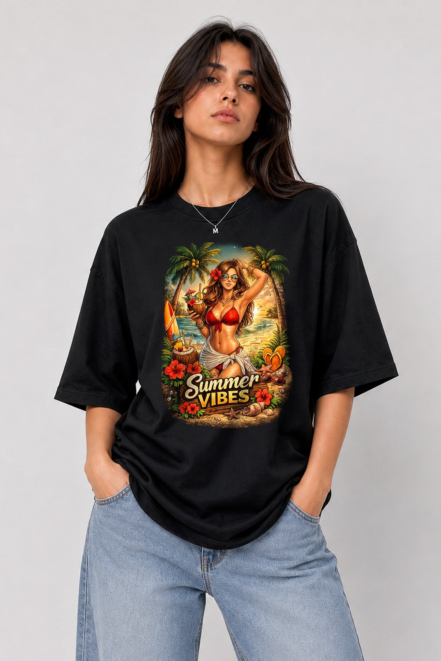 Summer Vibe oversized tee